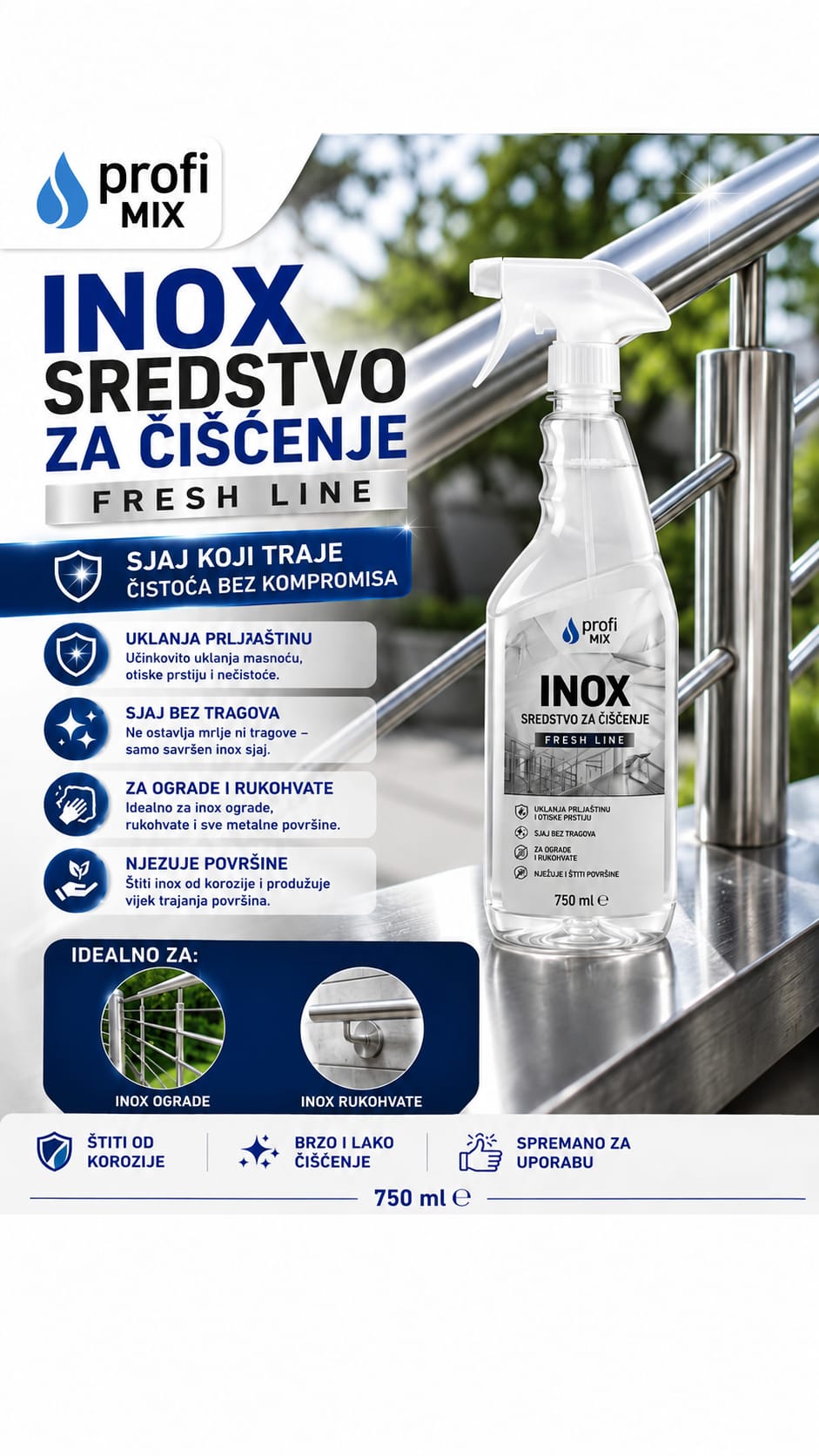 Inox sredstvo za ciscenje - Fresh line