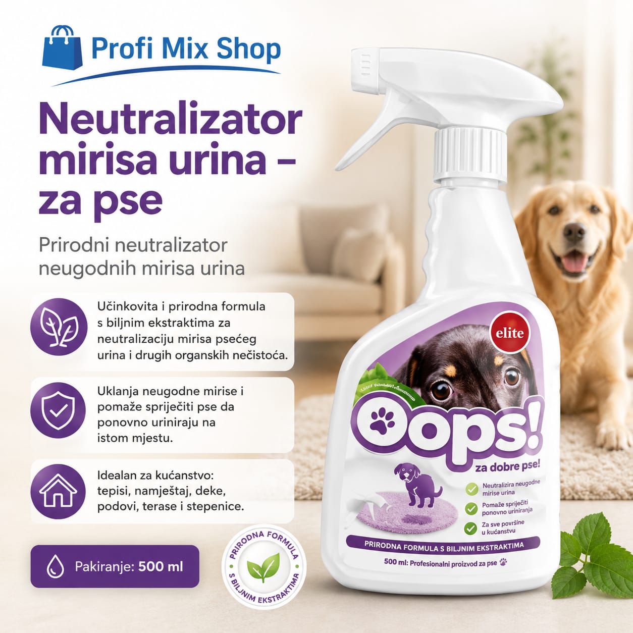 Neutralizator mirisa urina – za pse