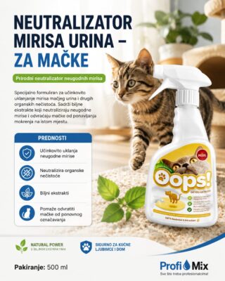 Neutralizator mirisa urina – za mačke