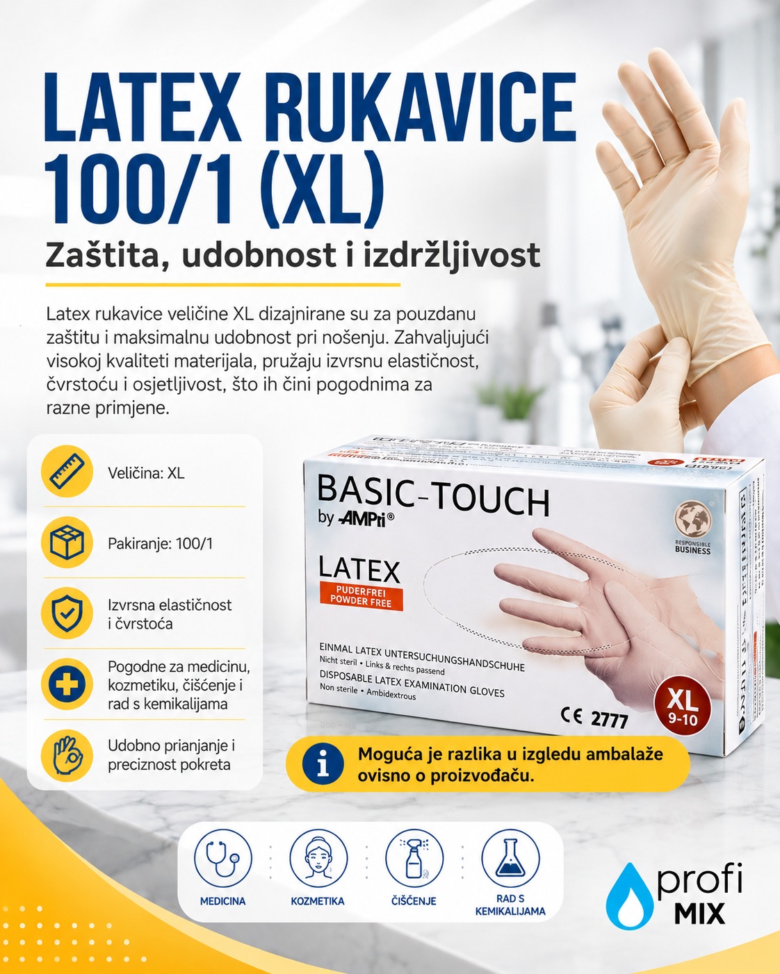 RUKAVICE LATEX 100 komada XL