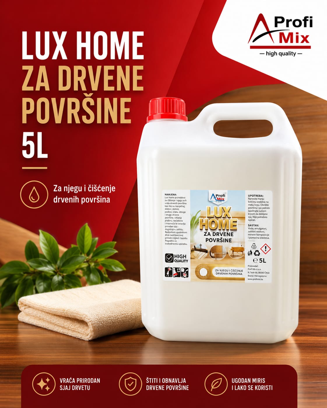 Kanister Lux Home za drvene površine - 5L