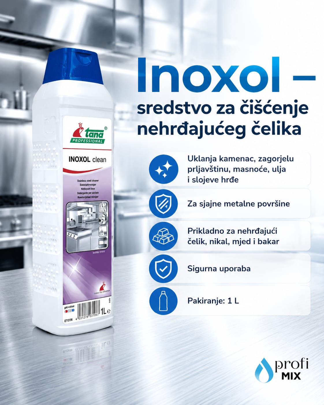 Inoxol je sredstvo za čišćenje nehrđajućeg čelika