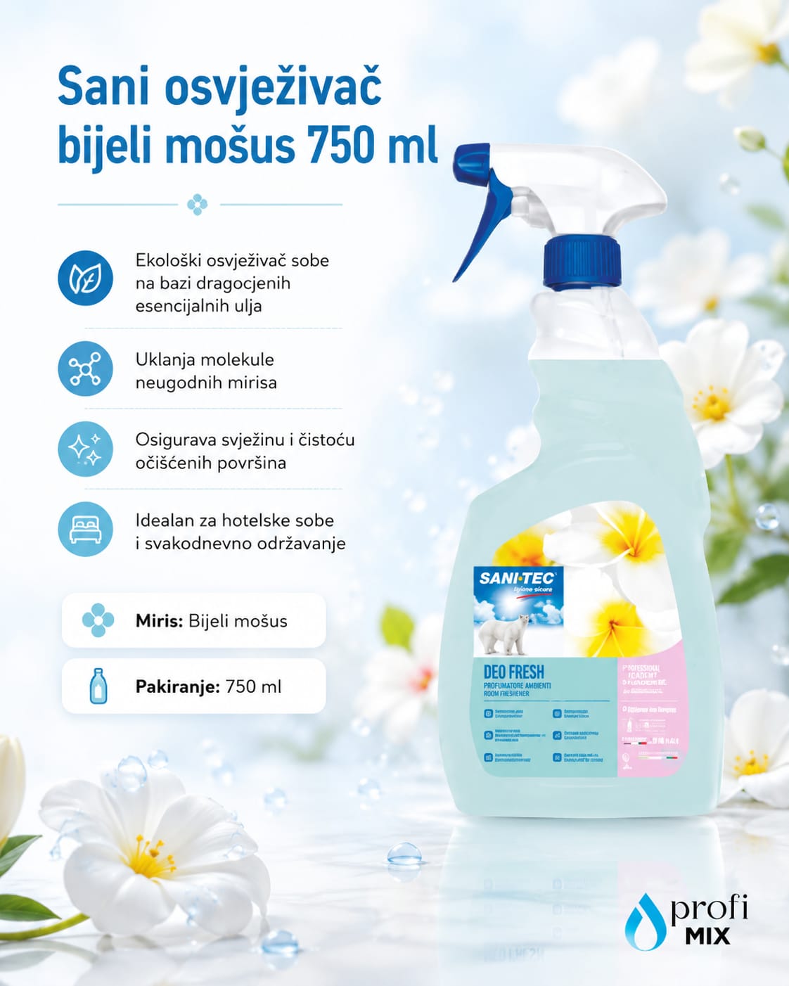 Sani osvjezivac bijeli mošus 750 ml