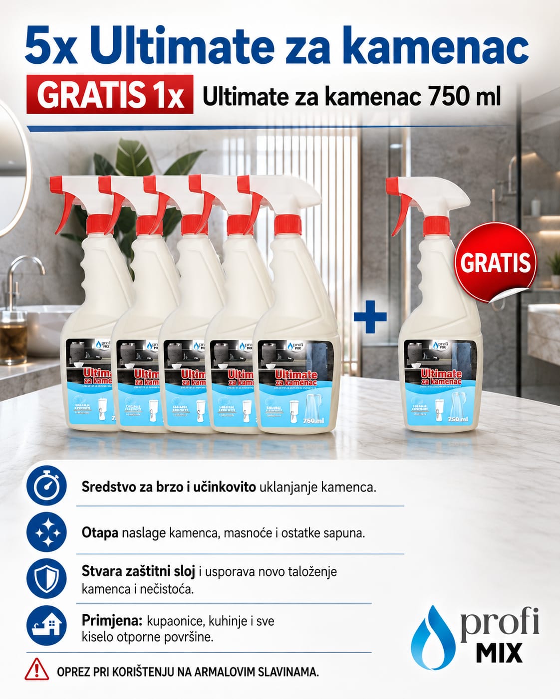 5x Ultimate za kamenac GRATIS 1x Ultimate za kamenac 750ml