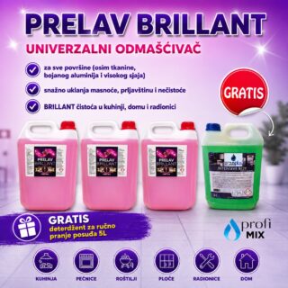 3x Kanister prelav brilant 5l UNIVERZALNI ODMAŠĆIVAČ