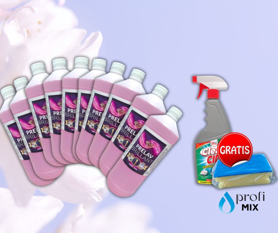 10x Prelav Brillant 1l GRATIS Clean CID 750ml i Ultimate spužva