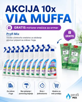 10x Via Muffa 750ml GRATIS mirisne vrećice za ormar + mirisne gel kuglice