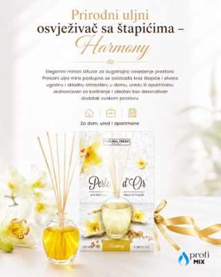 Prirodni uljni osvježivač sa štapićima - harmony