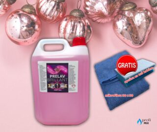 Kanister prelav brillant 5l GRATIS spužva za tuš kabine + mikrofibra 30x30