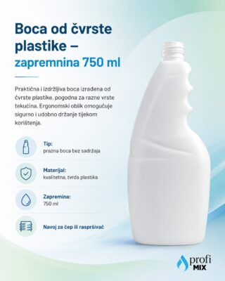 Boca od čvrste plastike, zapremnina 750ml