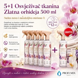 5+1 Osvježivač tkanina zlatna orhideja 500ml