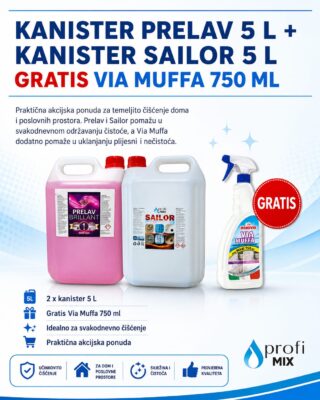 Kanister prelav 5l + Kanister sailor 5l GRATIS via muffa 750ml