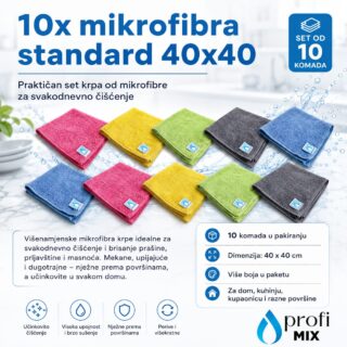 10x mikrofibra standard 40x40