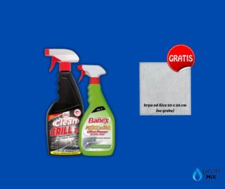 Clean grill 750ml + banex grill 500ml GRATIS krpa od žice 20x20 cm