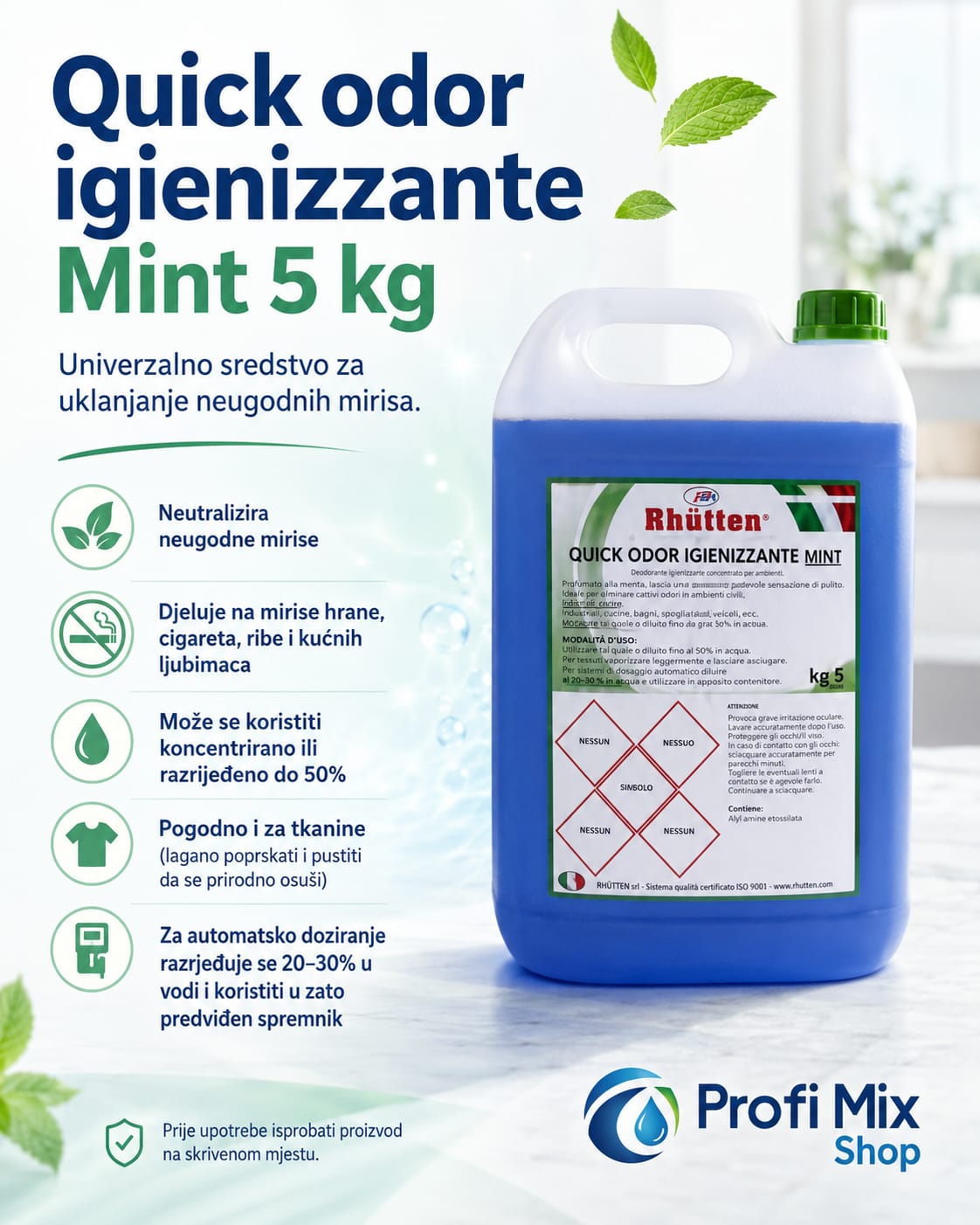 Quick odor igienizzante Mint 5 kg