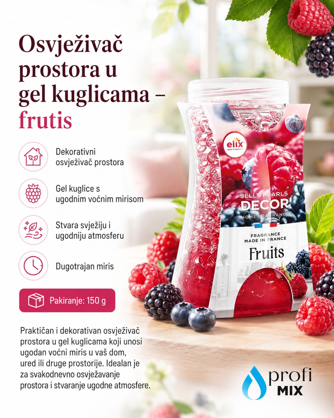 Osvježivač prostora u gel kuglicama - frutis