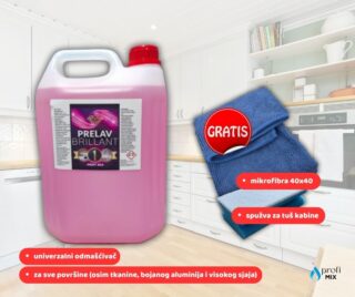 Kanister prelav 5l GRATIS mikrofibra 40x40 + spuzva za tus kabine