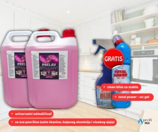 2x kanister prelav 5l GRATIS clean bliss + total power