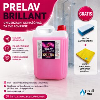 Kanister prelav 5l GRATIS krpa mikrofibra standard + spuzva za tus kabine