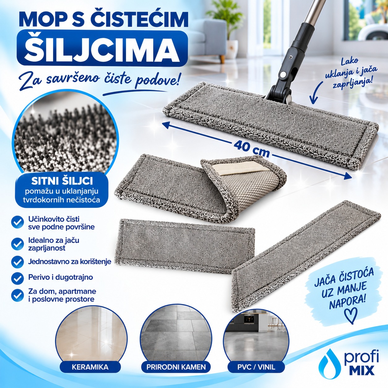 Mop šiljasti 40cm