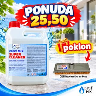 Ponuda 25,50 – SUPER CLEANER kanister 5 L s plastičnom četkom za štap na poklon