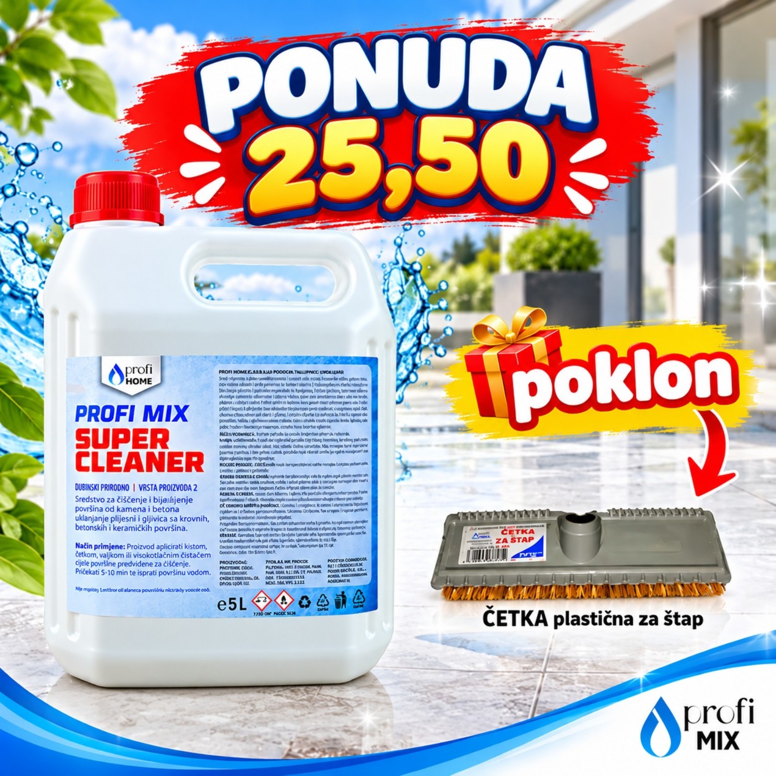 Ponuda 25,50 – SUPER CLEANER kanister 5 L s plastičnom četkom za štap na poklon