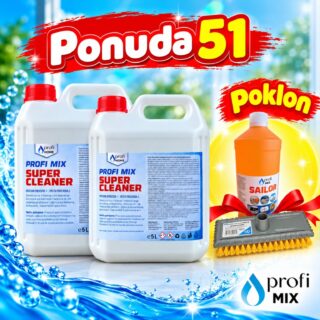 Lot Super Cleaner 51 – dva kanistera SUPER CLEANER 5 L uz četku i Sailor 1 L na poklon