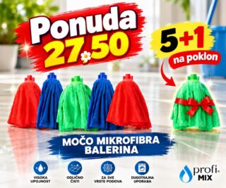 Močo mikrofibra Balerina, ponuda pet komada i jedan na poklon