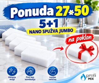 Nano spužva Jumbo 5+1 – pet spužvi i jedna na poklon za 27,50 €