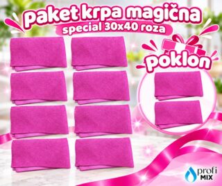 Paket ružičastih magičnih krpa specijal 30 × 40 cm, osam krpa i dvije na poklon
