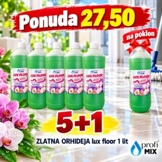 Ponuda Lux Floor Zlatna orhideja: pet boca od 1 L i jedna boca na poklon