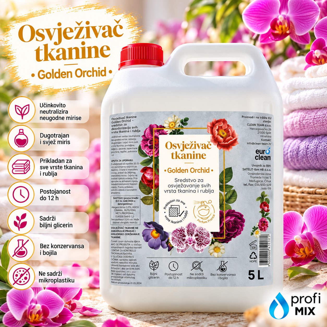 Zlatna orhideja 5 L – osvježivač tkanina