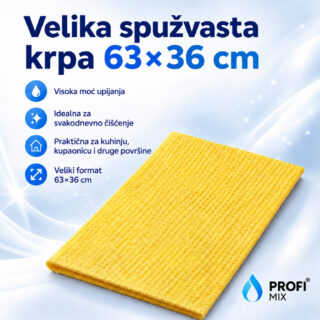 Velika žuta spužvasta krpa 63 × 36 cm – Profi Mix