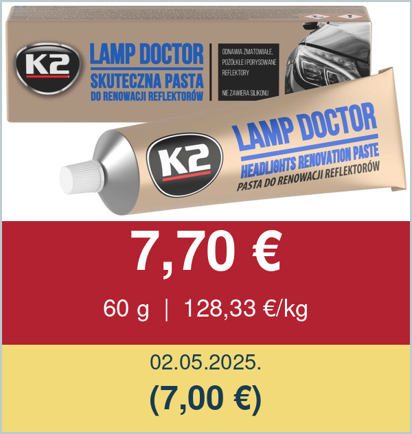 K2 Lamp Doctor – pasta za poliranje farova 60 g