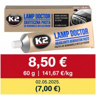 K2 Lamp Doctor pasta za poliranje farova 60 g – cijena 8,50 €, 141,67 €/kg