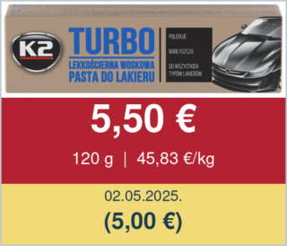 K2 Turbo – pasta za poliranje automobila 120 g