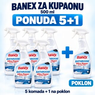 Pet boca Banex za kupaonu 500 ml i šesta ista boca na poklon – ponuda 5+1